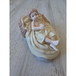 Vintage o'well baby Jesus porcelain large nativity Xmas crib manger decor statue